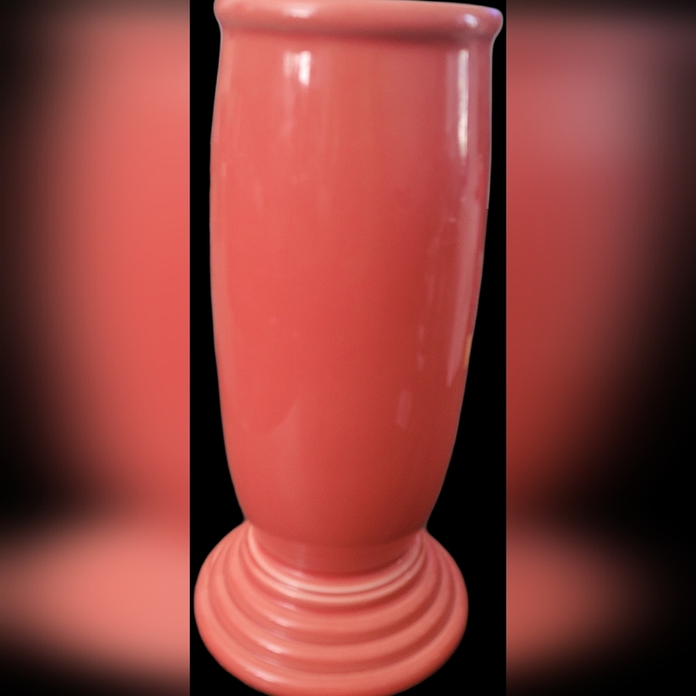 Fiesta Homer Laughlin Persimmon Millenium III Vase Retired HLC 9.75"